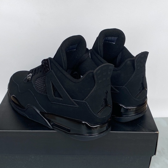 Brand New Retro 4 ‘Black Cat ‘ Men’s Black Athletic Sneakers - Picture 4 of 5